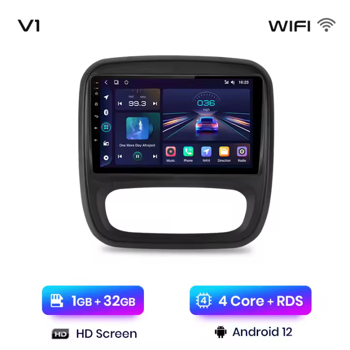 Junsun Radio Coche para Renault Trafic 3 2014 2015 2016 2017 2018 2019 2020 2021 para Opel Vivaro B 2014 2015 2016 2017 2018 Inalámbrico CarPlay Android Auto AI Voice 2 din Pantalla Coche Android Auto Multimedia Navegación GPS Auto radio - 1