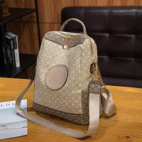 Nueva Mochila Retro Para Mujer Con Diseño De Impresión Gran Capacidad De Almacenamiento Para Viajes Material PU De Alta Calidad Bolsa Escolar Con Manijas Suaves Y Correas De Hombro - details 3