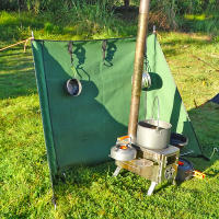 Escudo De Viento Para Estufa De Camping Pantalla De Viento Para BBQ Al Aire Libre Equipo De Camping Resistente Al Viento Herramienta De Cocina Para Madera De Fuego - details 10