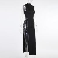 Vestido Bandage Sin Mangas Para Mujer Negro Elegante Y Sexy De Verano Vestido De Fiesta Club Espalda Descubierta Cintura Ajustada Midi - details 3