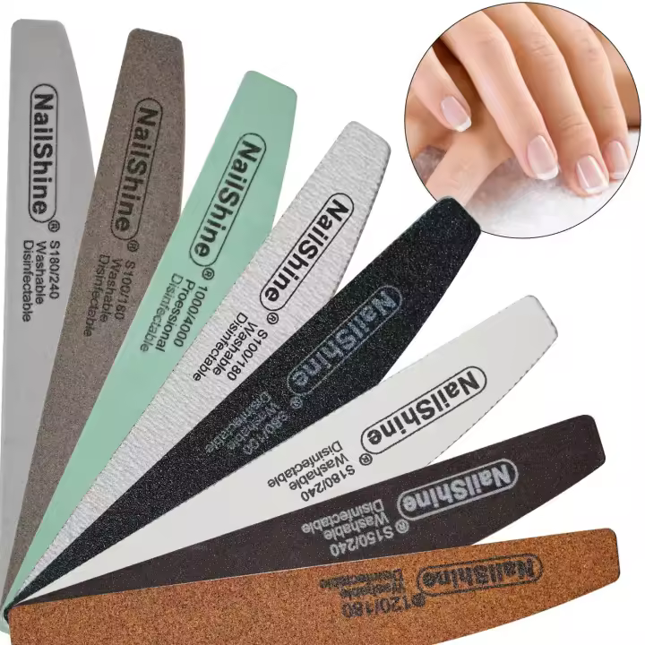 Set De 8 Piezas De Lijadores De Uñas En Forma De Media Luna Profesionales De Grado Superior Para Manicura Y Arte De Uñas - 1