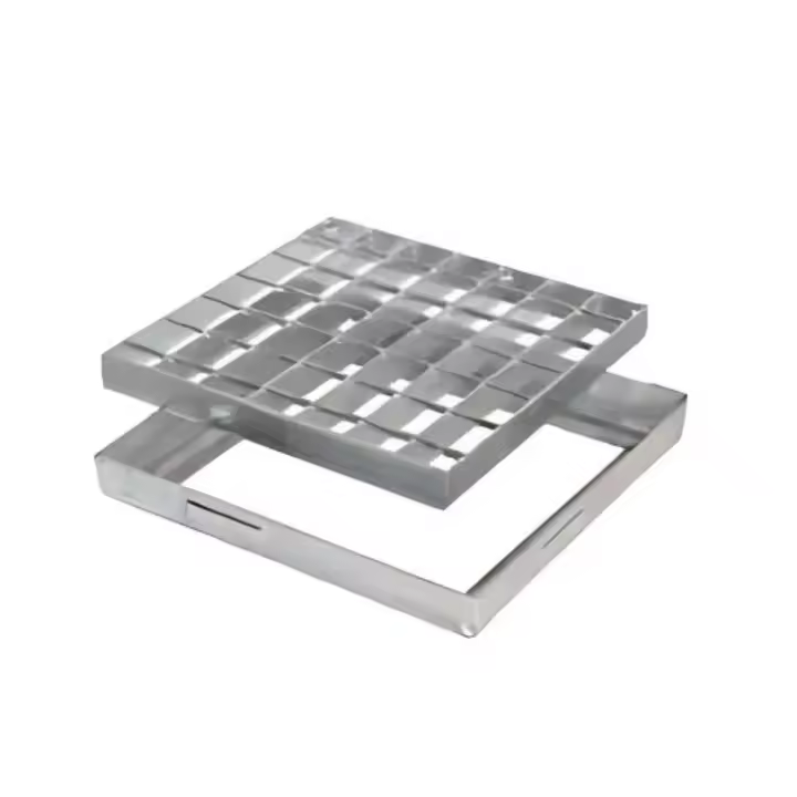 Canaleta Drenaje Cuadrada Malla Rejilla Acero Galvanizado 65x65 cm - 1