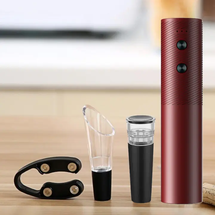 Set De Abrevidrios Eléctricos Recargables USB Para Botellas De Vino Herramientas De Cocina Eco-amigables Sin Químicos Peligrosos - 1