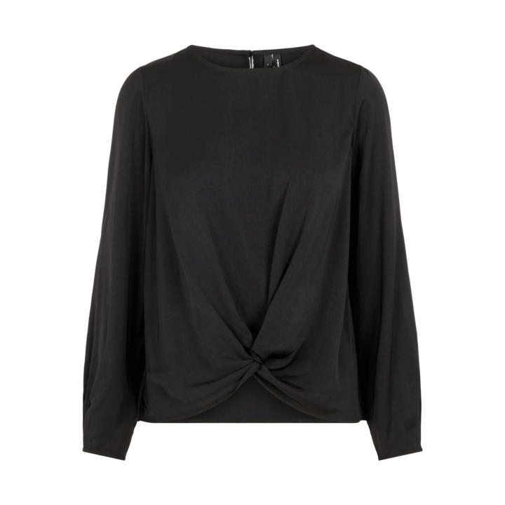 VERO MODA 10222139 VMSTANLY KNOT L/S TOP COLOR BLACK Mujer Camisa Larga Corta Vestir Casual 21905