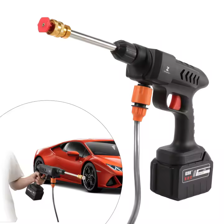 Pistola de Lavado Inalámbrica 60bar Alta Presión con Espuma Eléctrica y Limpieza Automática para Autos, Motos, Hogar - 1