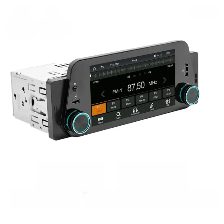 BQCC 1din Reproductor Multimedia Para Coche Pantalla Táctil HD 5 Pulgadas Con Android Auto Carplay Bluetooth USB FM Mirrorlink Universal - 1