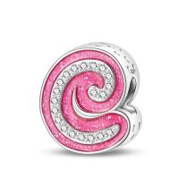 Nuevos 925 Plata Esterlina Charms Letras 26 Pigmentos Rosa Para Mujer Adecuado Para Pulseras Pandach Románticas Joyería DIY Regalo De Cumpleaños - details 8