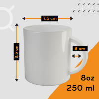 PixColor - Pack 16 tazas de cerámica para sublimación | 250 ml de capacidad | Caja individual con cada taza | Color blanco - details 0