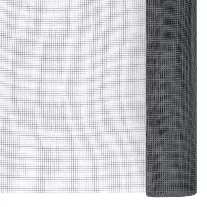 vidaXL Malla mosquitera de fibra de vidrio 80x1000 cm Negro,  Gris,  y mas Protección contra Mosquitos y Moscas - 1