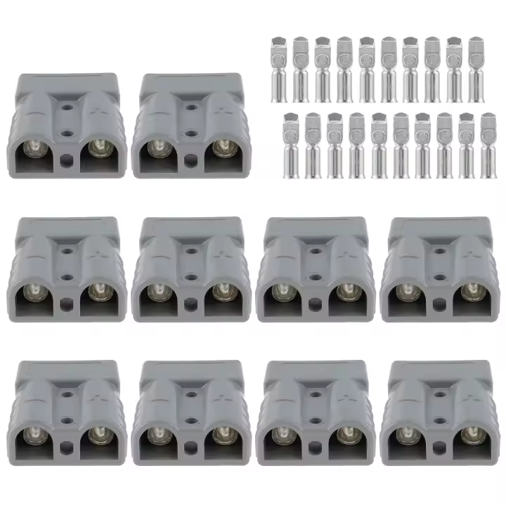 Conector De Batería Rápido 120Amp 50A 600V Para Paseo Eléctrico 12/10/8/7 AWG Protección Contra Incendio UL94 V-0 10 Piezas - 1