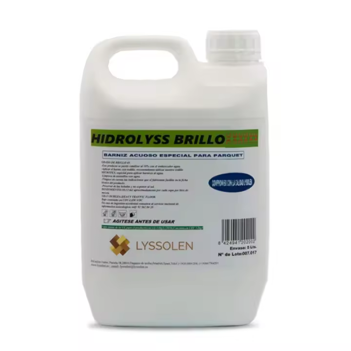 LYSSOLEN - Barniz al Agua para Parquet - Abrillantador y Reparador Madera Interior y Exterior - Protección Profesional para Suelos de Madera y Parquet - Protege por Más Tiempo - Transparente Incoloro - 1