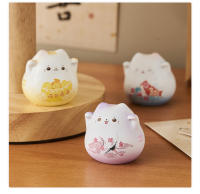 Adorno De Hogar Encantador De Gato Maneki Neko Cerámica Decoración De Suerte Animal Estatua Regalos Para Oficina Y Habitación - details 1