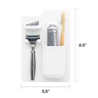 Organizador De Baño De Silicona Impermeable Con Espejo Y Porta Cadena Para Ducha Y Baño Herramienta De Almacenamiento Para Toallitas Y Cuchillas - details 5