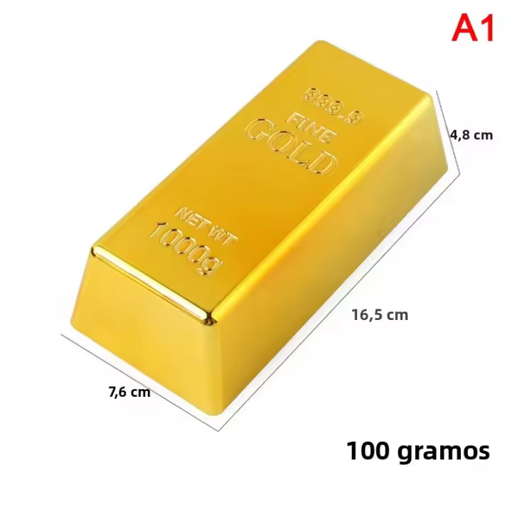 Peso De Papel Antigoldo Barra De Oro Falso Decoración Para El Hogar Simulación De Cobre Y Plata Material Plástico - 1