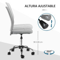 Vinsetto Silla de Oficina de Malla Silla de Escritorio Giratoria sin Brazos con Altura Ajustable Carga 100 kg para Estudio Despacho 43x58x90-100 cm - details 3