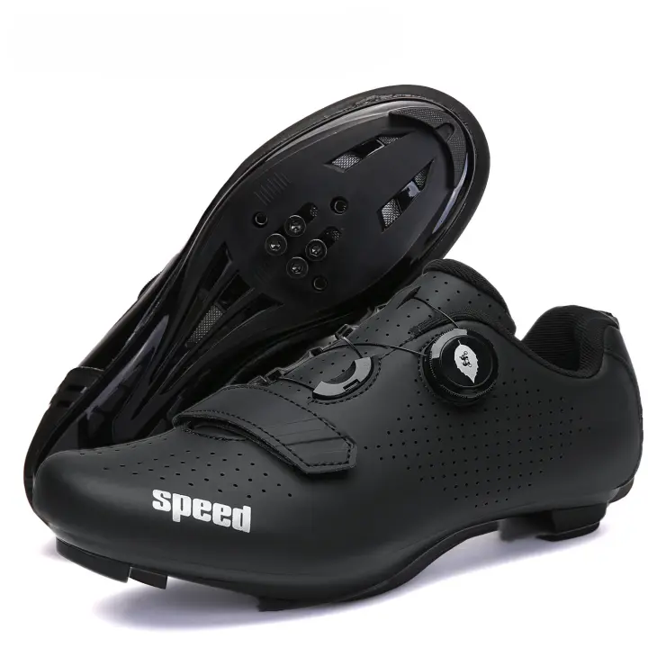 Zapatos De Ciclismo Profesionales Para Hombres MTB Con Cierre Self-Locking Zapatillas De Bicicleta Al Aire Libre Ultraligeros Para Carreras En Carretera Con Placa SPD - 1