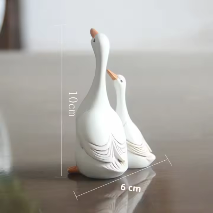 Estatua De Resina De Pato Perfecta Para Manualidades Patrón De Pato Madre Y Hijo Decoración Para Armario Sala De Estar Estilo Pastoral - 1