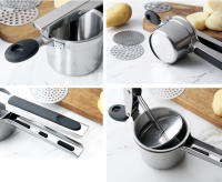 Rallador De Papas De Acero Inoxidable Con 3 Discos De Interchangeabilidad Y Mango De Agarre En Silicona Herramientas De Cocina Por Leeseph - details 5