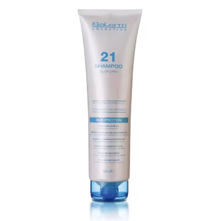 Champú Acondicionador Cabellos Secos y Dañados SALERM 21 Silk Protein con Ácido Hialurónico y Proteínas de Seda -  Salerm Cosmetics 300ml. - 1