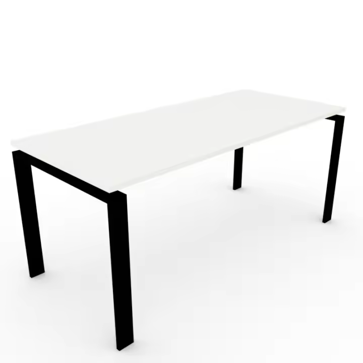 OFICIT Mesa Blanca estructura CLASSIC negro, ideal para Hogar, Estudio, Trabajo, Despacho, Oficina. - 1