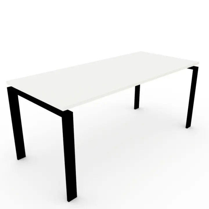 OFICIT Mesa Blanca estructura CLASSIC negro, ideal para Hogar, Estudio, Trabajo, Despacho, Oficina. - 1