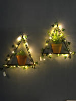 Estante Flotante De Madera Con Decoración De Hoja LED Para Decoración Del Habitáculo Estilo Bohemio Estante De Pared Para Sala De Estar - details 40