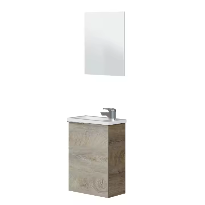 Duehome - Mueble de baño Compact 40 con espejo y lavabo - 1