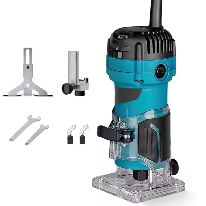 Fresadora de Madera Eléctrica 800W Profesional - Enrutador Multifunción para Tallado/Fresado/Ranurado, 30000 RPM con 6 Velocidades Ajustables (Incluye Guías y Brocas) - 1