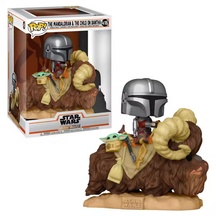 Figura Funko Pop Star Wars The Mandalorian Mando On Bantha W-Figura de Vinilo Coleccionable - Idea de Regalo- Mercancia Oficial - Juguetes para Niños y Adultos - Movies Fans - Muñeco para Coleccionistas y Exposición - 1