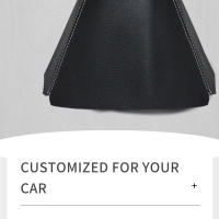 Cubierta De Manillar De Cambio Universal JDM Para Coche Cubierta De Cuello De Botón De Cambio De Cuero Con Costuras Rojas Adecuada Para La Mayoría De Los Coches - details 1