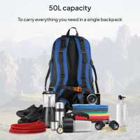 Ociodual Mochila de Senderismo, 50 Litros, Impermeable y Ligera, Color Azul, Múltiples Bolsillos, ideal para Viaje, Montaña, Acampada, Aire libre, Ultraligera - details 4