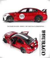 Modelo De Coche Clásico Bburago 1:18 Alfa Romeo Giulia GTAm #99 Aleación Lujo Juguete Colección Regalo Para Adultos Y Niños - details 4