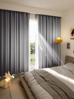 Cortina De Suelto Color Sólido Gris Negro Para Minimalista 1 Panel De Poliéster Para Darkening El Hogar Para Dormitorio Sala De Estar Balcon - details 7