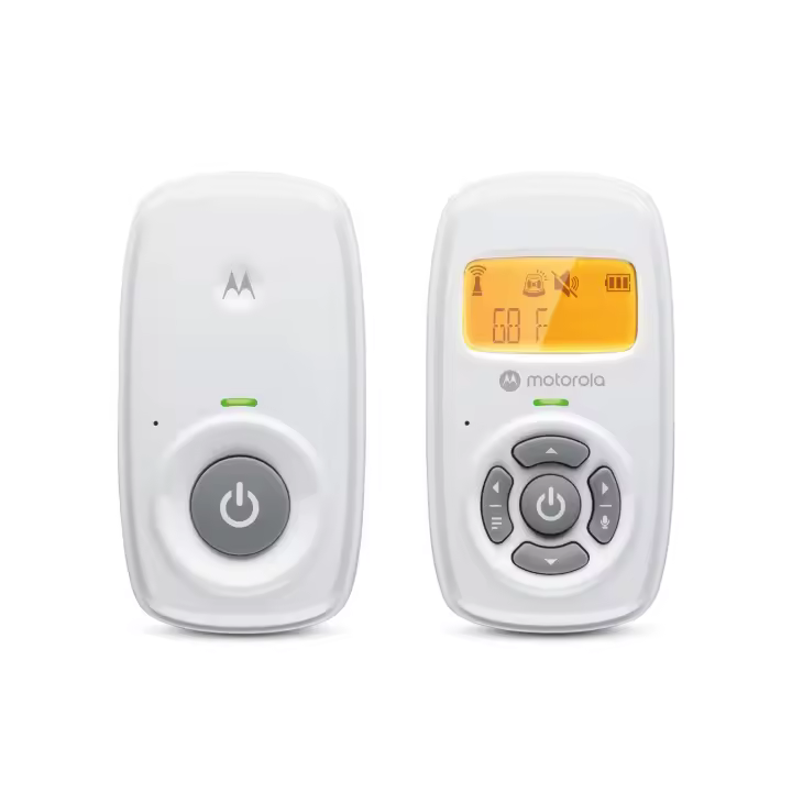 Motorola Nursery AM24 Vigilabebés con Audio – Comunicación Bidireccional, Micrófono de Alta Sensibilidad, Pantalla LCD, Tecnología DECT, Alcance 300m, Control de Volumen, Alarma de Batería Baja - 1