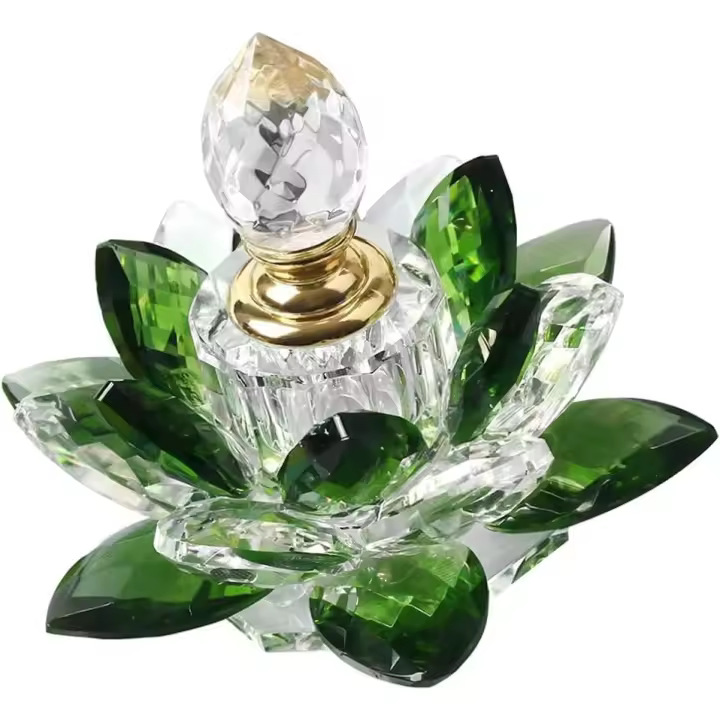 Botellas de Perfume de Cristal vacías, botella de Perfume de Cristal recargable en forma de Flor de Loto - 1