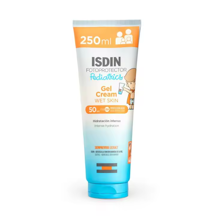 Fotoprotector Isdin Pediatrics Gel-Crema SPF 50+ 250ml - Protección Solar para toda la Familia - Hidrata y Refresca - 1