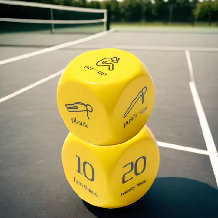 2 PC Dados De Fitness Deportivos (6 Caras) Juegos Para Clases De Fitness Y Ejercicio En Grupos Incluye Push-Ups Sentadillas Respiraciones Saltos - 1