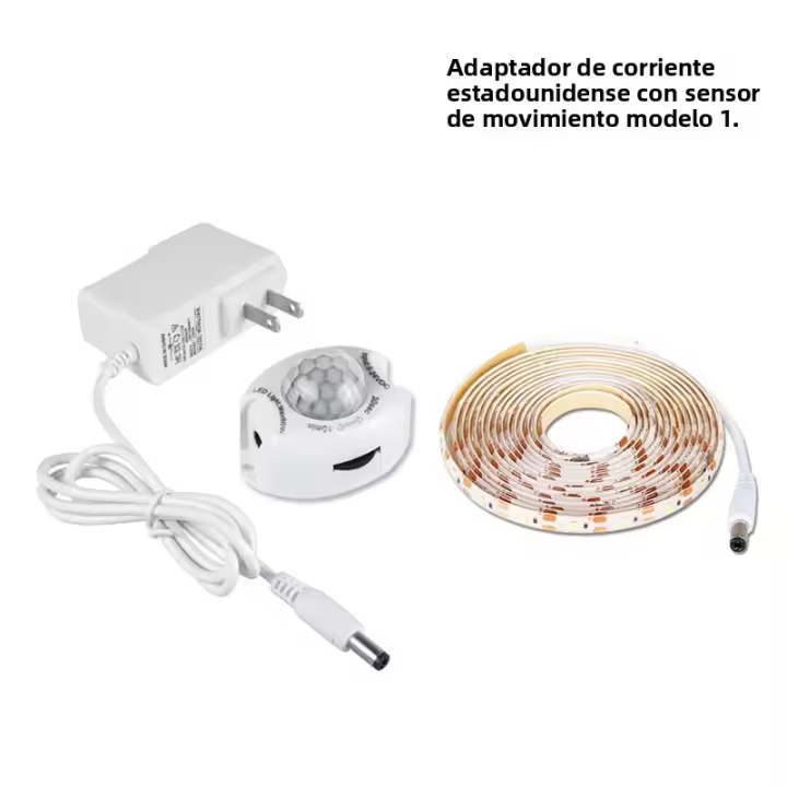 Tira De LED Con Sensor De Movimiento PIR 1-5m IP65 Impermeable DC 12V Para Auto Encendido Ideal Para Escaleras Armario Armario Cocina Luz Blanca (5800k-6500K) Y Caliente (2800K-3200K) - 1