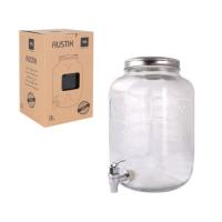 LA MEDITERRÁNEA Tarro dispensador con grifo - Fabricado en Cristal Transparente - Capacidad de 4 Litros o 8 Litros - Recipiente para servir agua, bebidas frías, refrescos - details 2