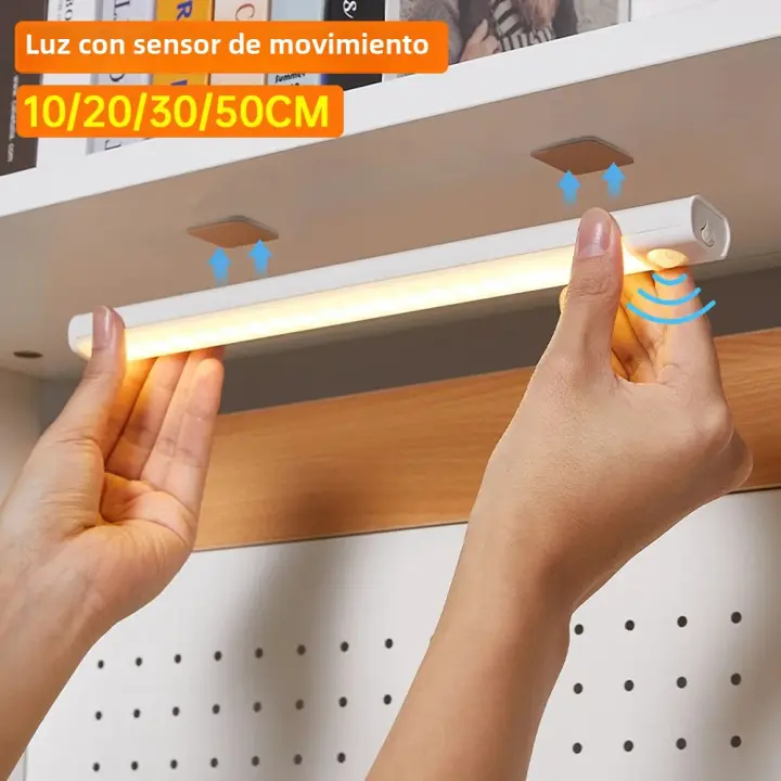 Luz Nocturna LED Con Sensor De Movimiento Recargable Por USB Para Armario Escaleras Y Cocina Luz De Emergencia Rectangular Incluye Batería - 1