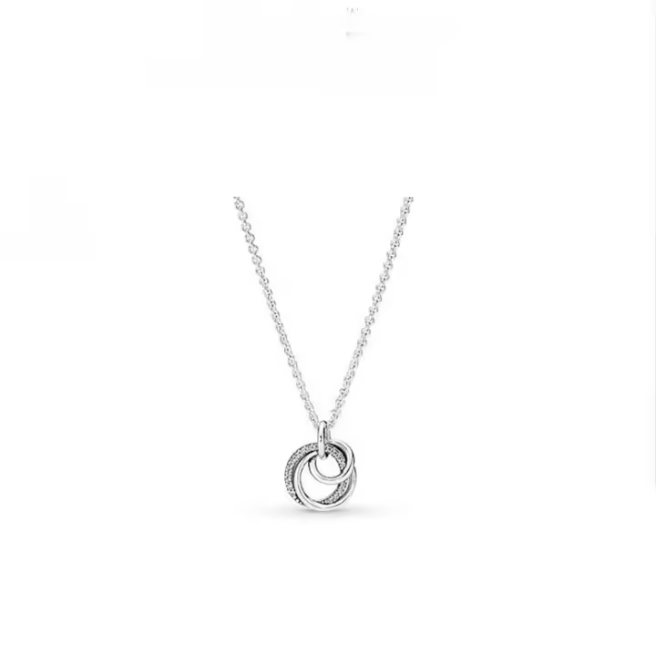 Pandora Collar con colgante de amor eterno en plata 925, regalo de cumpleaños para novia,Incluye Caja Original - 1