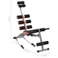 vidaXL Entrenador de abdominales en forma de L con cuerdas elásticas - details 7