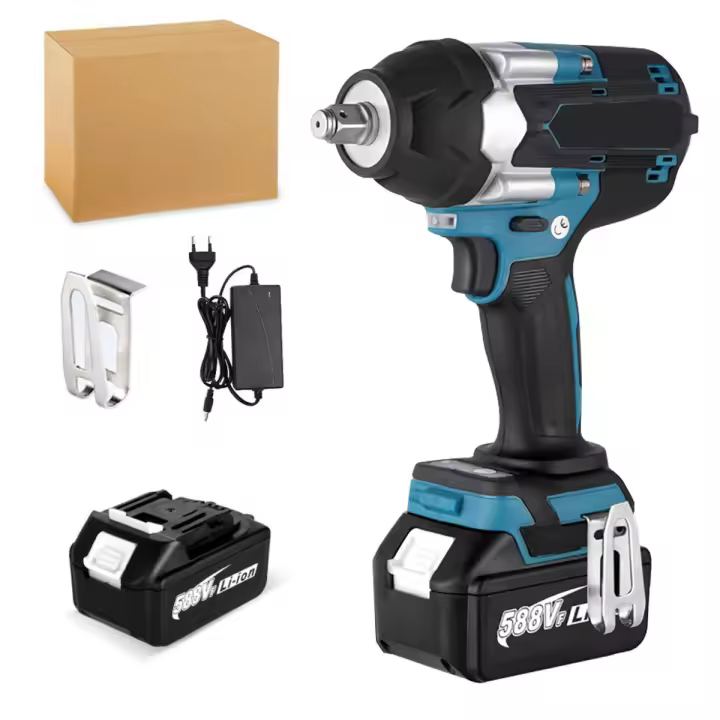 Llave de impacto eléctrica sin escobillas, Torque de 1800N. M, batería de iones de litio de 1/2 pulgadas, herramientas eléctricas inalámbricas para batería Makita de 18V - 1