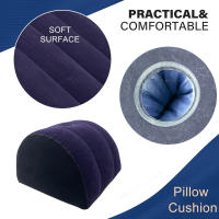Almohada Inflable Semi-Circular 1pc Para Soporte De Piernas Y Espalda Superficie De Flocos Cómoda PVC Redonda Para Cuerpo Y Dormir Tamaño 35x35cm - details 0