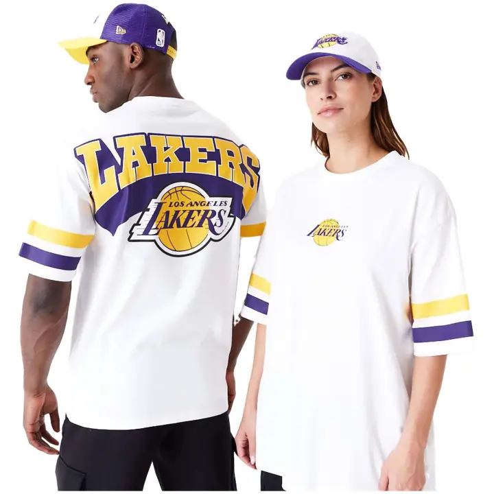 Camiseta de Manga Corta New Era Nba Lakers para hombre en color blanco - 1