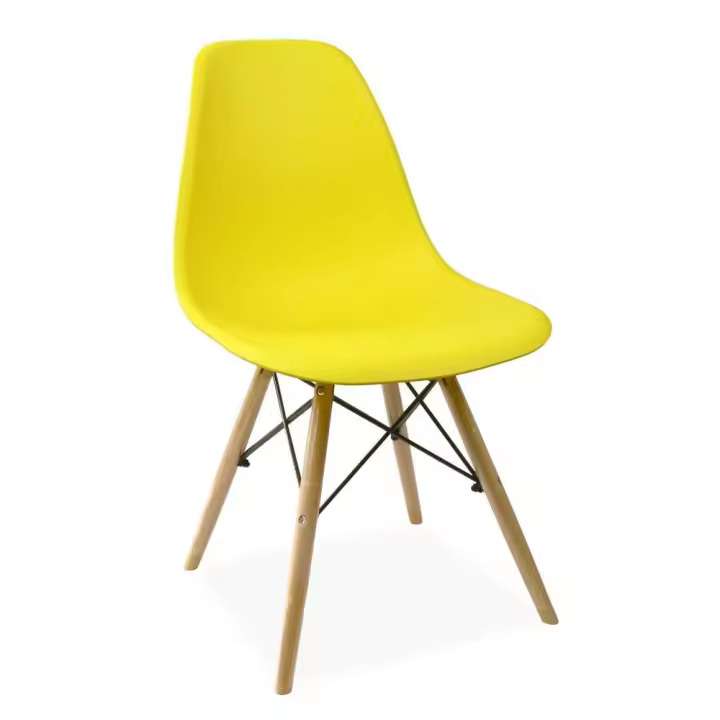 Silla TOWER PP, madera, polipropileno amarillo - 1