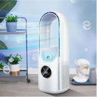 Ventilador portátil sin aspas con luz ambiental, humidificación y purificación, enfriador de aire con temporizador de 6 horas con tanque de agua de 100 ml, ventilador eléctrico de escritorio vertical de bajo ruido - details 2