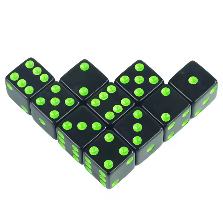 Dado Cubico De 16mm D6 Con Patas Y Puntos Estándar Para Juegos De Mesa Casinós Y RPG De Mesa Y Enseñanza De Matemáticas - 1