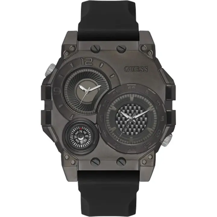 Guess Reloj Hombre Analogico Cuarzo con Correa de Silicona GW0321G2 - 1