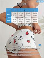 Conjunto De Pijama Para Mujer Con Estampado De Corazones Camiseta De Hombros Y Shorts De Verano Homewear Nocturna Sexy Y Cómoda - details 0